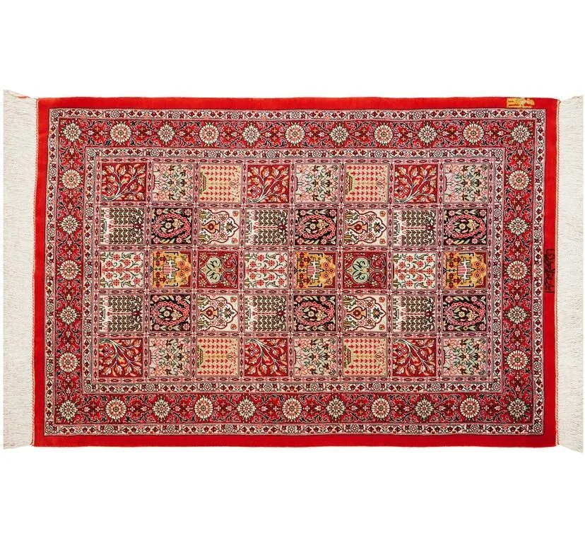 Qom Kheshti Silk Rug-Aghajani Handicrafts