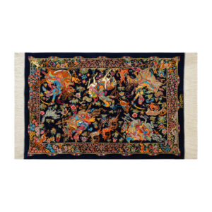 Qom Silk Hunting Ground Rug-Aghajani Handicrafts