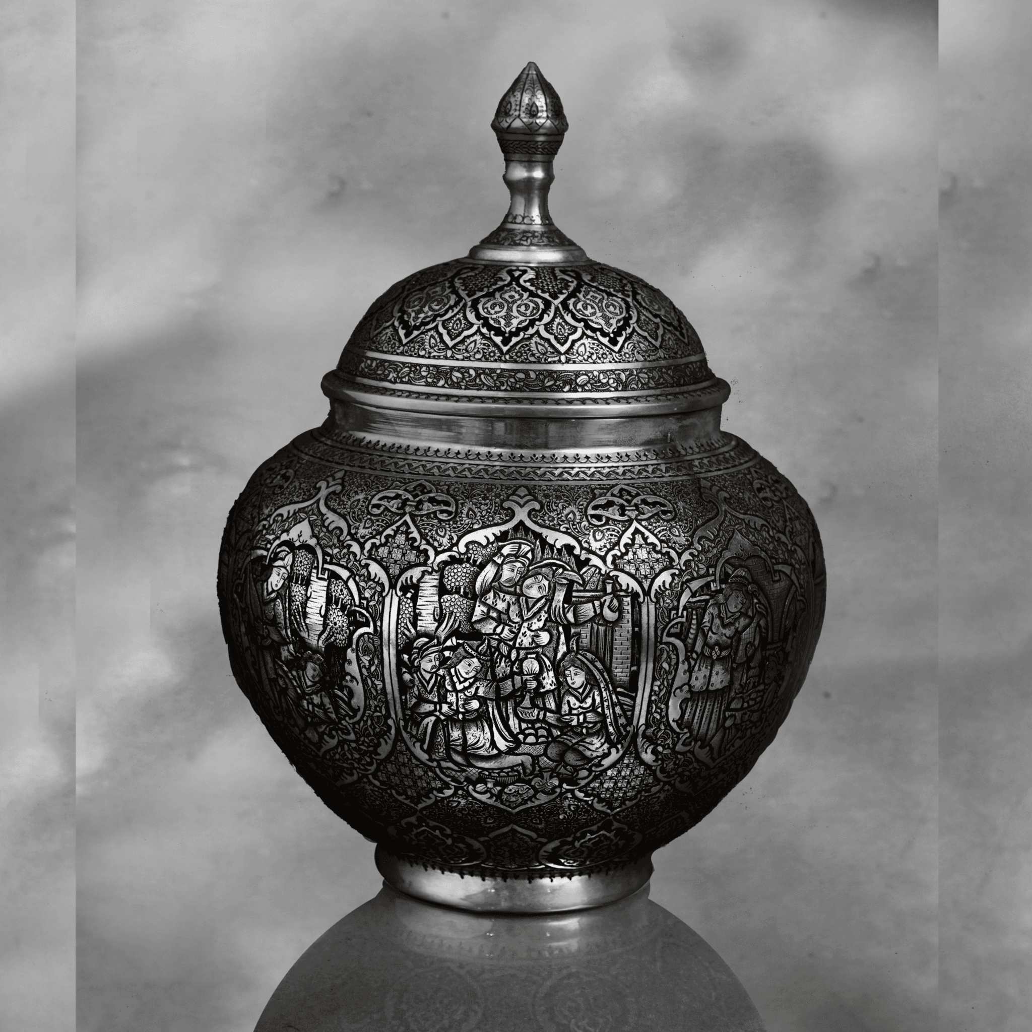 engraved silver sugar bowl