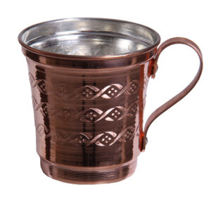 Conical copper mug with pattern, size 8*8*8, Saba Mes brand